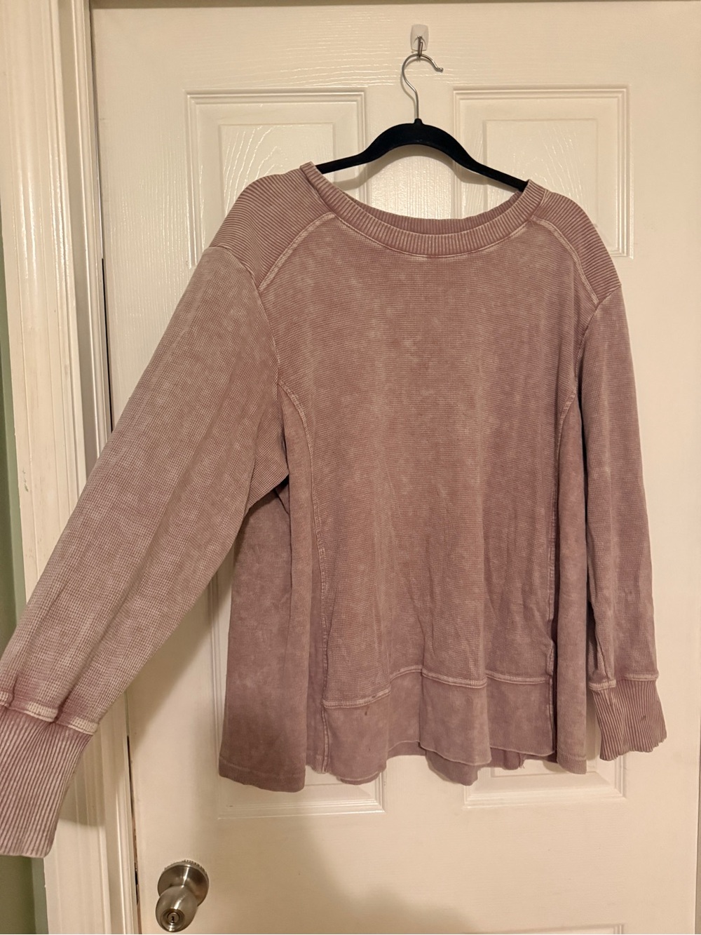 Jane and Delancey Mauve-Washed Crewneck Pullover